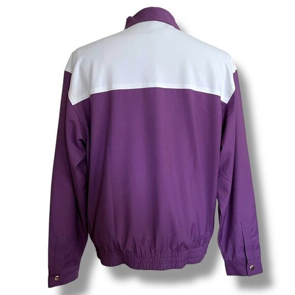 Bogey Boys by Macklemore Mens Colorblock Jacket XL Purple White Retro 70s Golf - Picture 8 of 10
